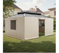 Parois Latérales de Housse de Gazebo Hiver-VEVOR-3 44x4 66 m-Couverture de Gazebo Toutes Saisons-Matériau PE