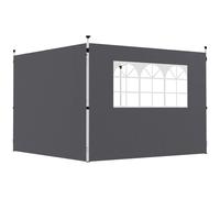 Parois Latérales De Rechange Barnum Tonnelle 3 X 3 M 2 Pièces Grande Fenêtre Gris