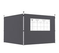 Parois latérales pour tonnelle - Outsunny - lot de 2 - pour tonnelle 3 x 3 m - tissu Oxford 210D - gris foncé