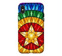 Parol Philipino Lanterne de Noël étoile Arc-en-Ciel mosaïque Coque pour iPhone X/XS