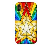 Parol Philipino Lanterne de Noël Motif étoile Arc-en-Ciel Coque pour iPhone X/XS