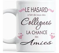 Paroles d'amour Cadeau Collegue de Travail femme Lot 2 Tasses Le Hasard a fait de nous des Collègues La Chance des Amies Anniversaire Noel
