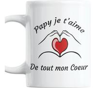 Paroles d'amour Cadeau Papy fete des Grand-Pères Papy je t'aime de tout mon Coeur Tasse originale Anniversaire Mug Plaisir d'offrire à Un Super Papy