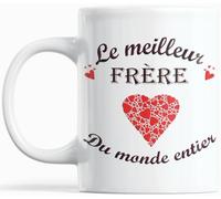 Paroles d'amour Mug Cadeau Original pour Frère - Le Meilleur Frère du Monde Entier - Tasse Personnalisée pour Noël, Anniversaire ou Fête - Idée Cadeau Homme, Humour et Tendresses