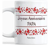 Paroles d'amour Mug joyeux anniversaire Papa Mug original Tasse à Café Anniversaire avec des cœurs Idée cadeau pour un super Père Homme Parents