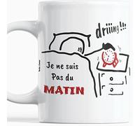 Paroles d'amour Mug Tasse Je ne suis pas du Matin Idée Cadeau Humour pour Les Personnes qui ont du mal à se lever le matin Ami Collegue Famille