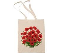 Paroles d'amour Tote Bag bouquet de coquelicot - Sac en coton fleurs Coquelicots avec anses longues - Fourre tout Fleuri - sac de Course Réutilisable Écologique - Idée Cadeau Femme Originale