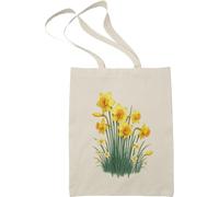 Paroles d'amour Tote Bag bouquet de Jonquilles - Sac en coton fleurs Jonquilles avec anses longues - Fourre tout Fleuri - sac de Course Réutilisable Écologique - Idée Cadeau Femme Originale