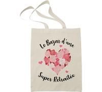 Paroles d'amour Tote Bag Femme - Cadeau Retraite Bazar d'une Super Retraitée - Sac Tissu - Sac en Toile Femme - Canvas Sac Tote Bag - sac de course - sac cabas