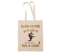 Paroles d'amour Tote Bag Humour Cadeau Tante Ma Tante c'est Comme Le Café Elle a un Grain Mais je l'adore Pour son anniversaire Noel Fête des mères