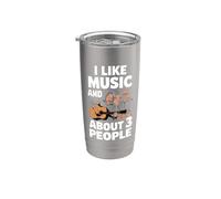 Paroles de chanson I Like Music And About 3 People Fan Gobelet isotherme en acier inoxydable double paroi