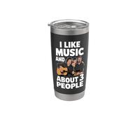 Paroles de chanson I Like Music And About 3 People Fan Gobelet isotherme en acier inoxydable double paroi