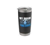 Paroles de chanson My Brain is 90% Fun Musical Statement Gobelet isotherme en acier inoxydable double paroi
