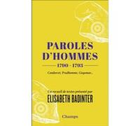 Paroles d'hommes Elisabeth Badinter (Auteur)