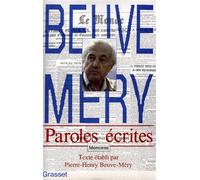Paroles écrites - Hubert Beuve-Méry - Grasset - broché - Livre
