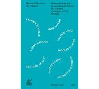 Paroles et écrits de l'acteur, entretiens 2/3 - Marion Chénetier-Alev - Societe D'histoire Du Theatre - broché - Revue