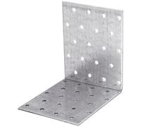 Parotec 10 Équerres à plaque perforée pour charpente, montage, 100 x 100 x 80 x 2 mm, connecteur bois, équerre métallique, acier galvanisé, angle, équerre de fixation