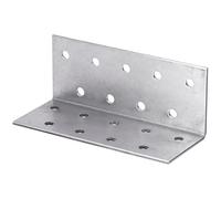 Parotec 10 Équerres à plaque perforée pour charpente, montage, 40 x 40 x 100 x 2 mm, connecteur bois, équerre métallique, acier galvanisé, angle, équerre de fixation