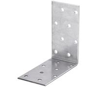 Parotec 10 Équerres à plaque perforée pour charpente, montage, 80 x 80 x 40 x 2 mm, connecteur bois, équerre métallique, acier galvanisé, angle, équerre de fixation