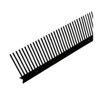 Parotec, 10 pièces peigne d'aération 80 mm x 1 m peigne d'aération pour gouttière (noir)