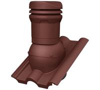Parotec Cheminée d'aération DN 125 mm - hauteur 325 mm - aérateur de toit passif pour tuiles de toit CREATON HEIDELBERGER - aération de toit | tuile de ventilation - RAL 3009 rouge