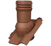 Parotec Cheminée de ventilation DN 125 mm - hauteur basse 325 mm - extracteur de toit passif pour les tuiles RÖBEN MONZA PLUS - Entrée d’air de toit | Tuile de ventilation - RAL 8004 rouge brique