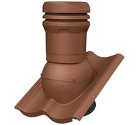 Parotec Cheminée de ventilation DN 125 mm - hauteur basse 325 mm - extracteur de toit passif pour tuiles CREATON GÖTEBORG - Entrée d'air de toit | Tuile de ventilation - RAL 8004 rouge brique