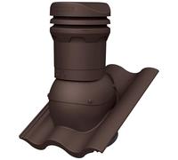 Parotec Cheminée de ventilation DN 125 mm - hauteur basse 325 mm - ventilateur de toit passif pour tuiles BENDERS PALEMA S - Entrée d'air de toit | Tuile de ventilation - RAL 8017 Marron