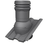 Parotec Cheminée de ventilation DN 125 mm - hauteur basse 325 mm - ventilateur de toit passif pour tuiles Monier FRANKFURTER BENDERS MECKLENBURGER - Entlüftung de toit | Brique de ventilation RAL 7024