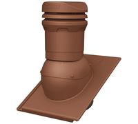 Parotec Cheminée de ventilation DN 125 mm - hauteur basse 325 mm - ventilateur de toit passif pour tuiles Monier TEGALIT PROTEGON AERLOX -Entrée d’air de toit|Tuile de ventilation RAL8004 rouge brique