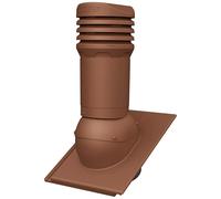 Parotec Cheminée de ventilation DN 125 mm passive pour Braas - Tuiles Tegalit Protegon Ventilation de toit, conduit d'évacuation d'air, chapeau de ventilation (RAL 8004 - Rouge brique)