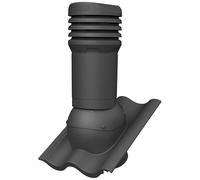 Parotec Cheminée de ventilation DN 125 mm pour BMI Monier Harzer Anthracite | pour tuiles Nelskamp - Sigma, ventilation passive, réglable avec évacuation des condensats, RAL 7016