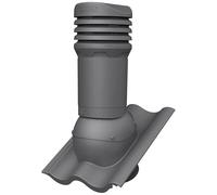 Parotec Cheminée de ventilation DN 125 mm pour BMI Monier Harzer Graphite | pour tuiles Nelskamp - Sigma, ventilation passive, réglable avec évacuation des condensats, RAL 7024