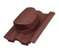 Parotec Cheminée de Ventilation plat - Tuile de ventilation, Chapeau de ventilation, Tuile d'aération pour Creaton - Heidelberg (RAL 3009 - Rouge)
