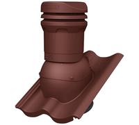 Parotec Entlüftungskamin DN 125 mm - hauteur basse 325 mm - ventilateur de toit passif pour tuiles BMI Monier DOPPEL-S IBF/NELSKAMP S - Entlüftung de toit | Tuile de ventilation - RAL 3009 Rouge
