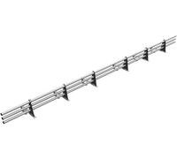 Parotec PARE-NEIGE Kit Tubulaire Complet 3,0 m (300 cm) - Pour tuiles à emboîtement, tuiles mécaniques & tuiles plates - pare-neige/antineige - 3 tubes, 6 supports - RAL 9006 Gris aluminium (argent)