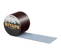 Parotec Ruban bitumineux 100 mm x 10 m, bande étanche auto-adhésive pour toiture, réparation fuite, résistance UV, humidité, aluminium, Marron RAL 8017