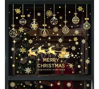 ParPix Autocollants pour fenêtre de Noël dorés