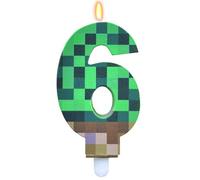 ParPix Bougies anniversaire pixel chiffre 6 pixel motif bougie 6 anniversaire fille garçon vert 6 bougies anniversaire bougies anniversaire bougies 6e anniversaire jeu vidéo pixel 6 bougie chiffre