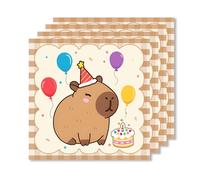 ParPix Capybara Lot de 20 serviettes en papier Capybara, 33 x 33 cm, pour anniversaire d'enfant, décoration de fête capybara, capybara