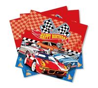 ParPix finemark Lot de 20 serviettes en papier décoration d'anniversaire Motif voiture de course 33 x 33 cm Formule 1