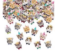 ParPix Lot de 100 confettis décoratifs d'anniversaire pour chat - Grand format 5,7 cm - Décoration d'anniversaire pour chat - Décoration d'anniversaire - Confettis pour animaux de compagnie