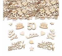 ParPix Lot de 100 confettis en bois pour 50e anniversaire - Décoration de table pour 50e anniversaire - Décoration de table - 50 ans - Pour femme et homme