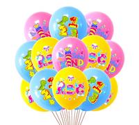 ParPix Lot de 15 ballons décoratifs multicolores pour la rentrée des classes - Pour garçon et fille - Avec motif ABC 123 - Décoration de rentrée des classes