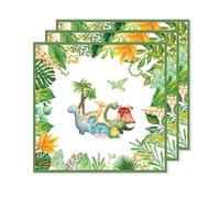ParPix Lot de 20 serviettes en papier motif dinosaures, 33 x 33 cm, pour garçons et filles, décoration d'anniversaire pour enfants, dinosaures