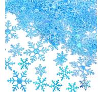 ParPix Lot de 800 confettis décoratifs en forme de flocons de neige - Décoration de Noël - Flocon de neige - Décoration de table - Flocon de neige - Confettis pour mariage, Nouvel An (bleu)
