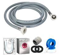 Parpyon Machine à laver Tuyau Charge CM 200 Échappement Lave-vaisselle Siphon vidange Lave-linge double, robinet machine à laver courbure, raccord 2 voies (tuyau de charge 200 cm)