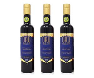 PARQUEOLIVA SERIE ORO (Série Or) - Huile d'olive vierge extra (Variétés Hojiblanca et Picuda) - Pack de 3 bouteilles de 500 ml
