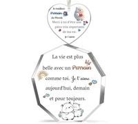 Parrain Adeaux Hommes 2PC Ensemble Plaque Puzzle Acrylique Cœur Ornement Suspendu Anniversaire Apprécier Fête des Pères Action De Grâce Noël Cadeau Parrain Merci Souvenir Retraité Enfants