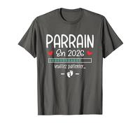 Parrain en 2026 - Annonce Grossesse pour la Première Fois T-Shirt, Homme, Asphalte, 3XL